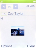 Press the Navigation key when you've written your picture message.