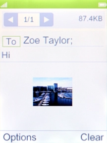 Press the Navigation key when you've written your picture message.