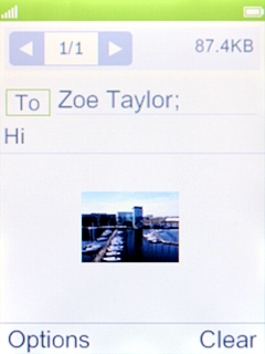Press the Navigation key when you've written your picture message.