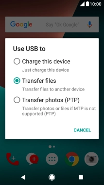 Press Transfer files.