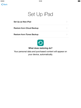Press Restore from iCloud Backup.