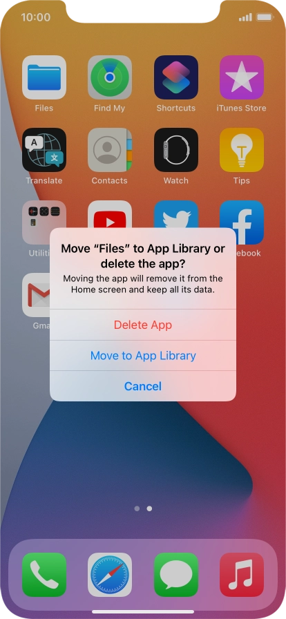 Press Delete App.