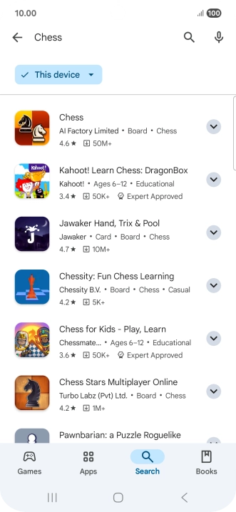 Press the required app.