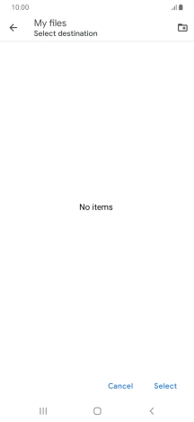 To create a new folder, press the new folder icon and follow the instructions on the screen to create a new folder.