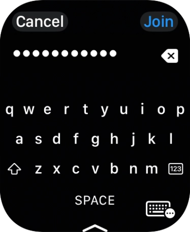 Key in the password for the Wi-Fi network and press Join.