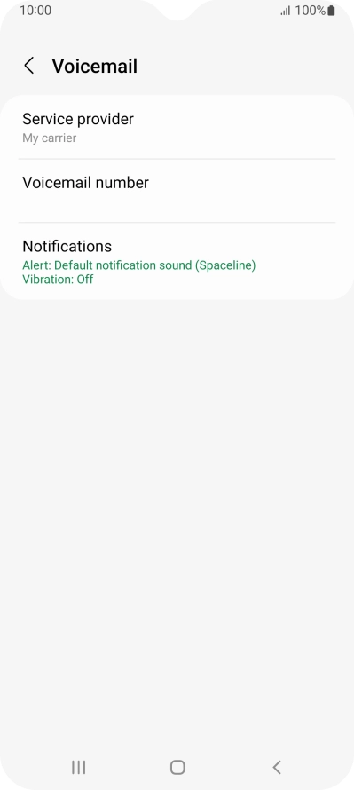 Press Voicemail number.