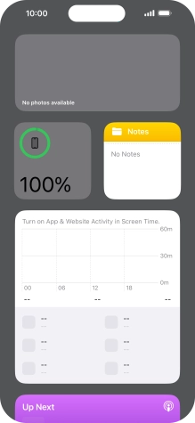 Slide your finger upwards on the screen.