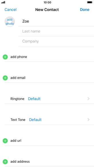 Press Last name and key in the last name.