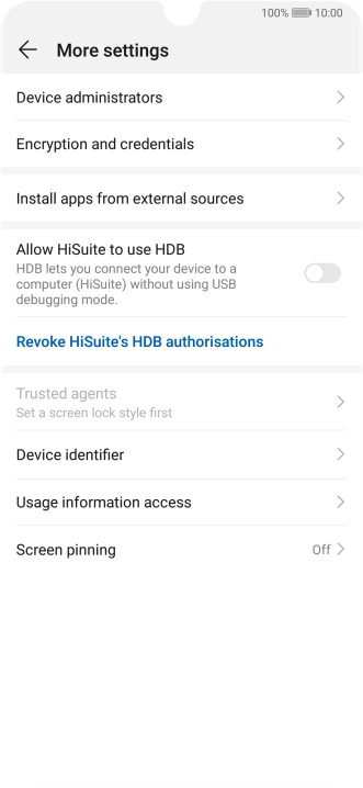 Press Encryption and credentials.