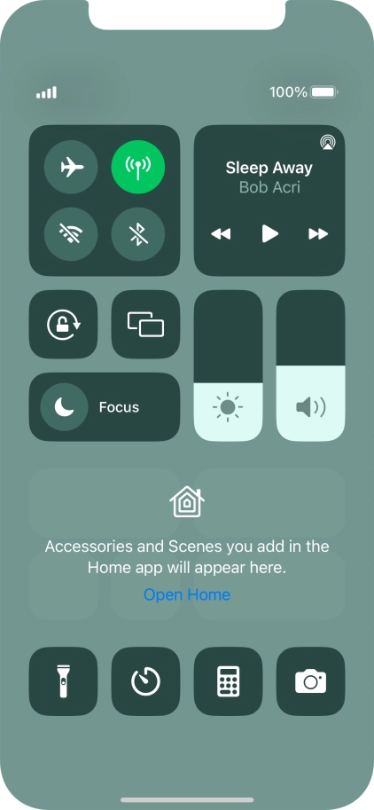 Press the flight mode icon to turn the function on or off.