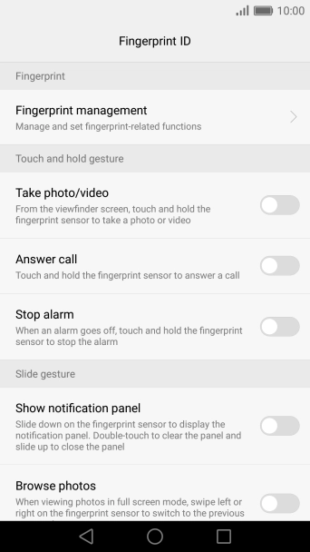 Press Fingerprint management.