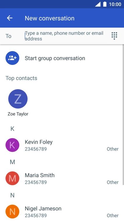 Press the field next to 