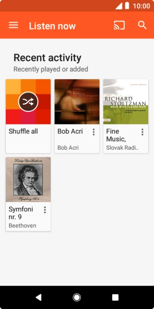 Slide your finger right starting from the left side of the screen.