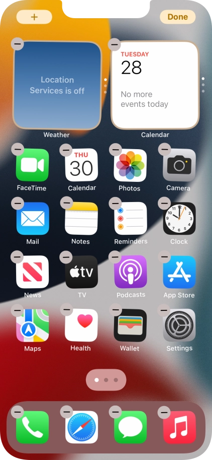 Press the home screen icon.