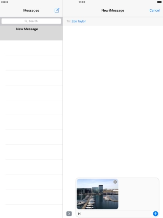 Press the send icon when you've finished your iMessage.