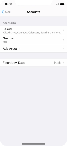Press the name of the email account you've just set up.