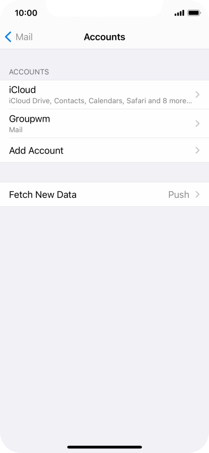 Press the name of the email account you've just set up.