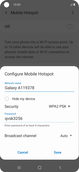 Press the field below 