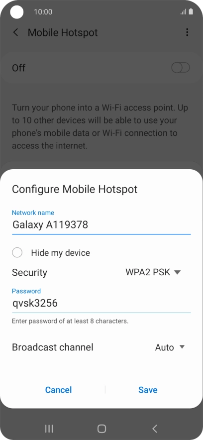 Press the field below 