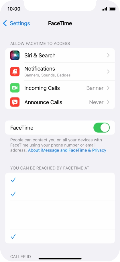 Press the indicator next to 