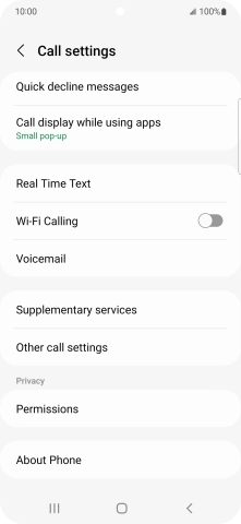Press Supplementary services.