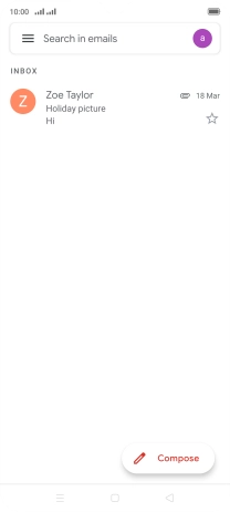 Press the email account icon.