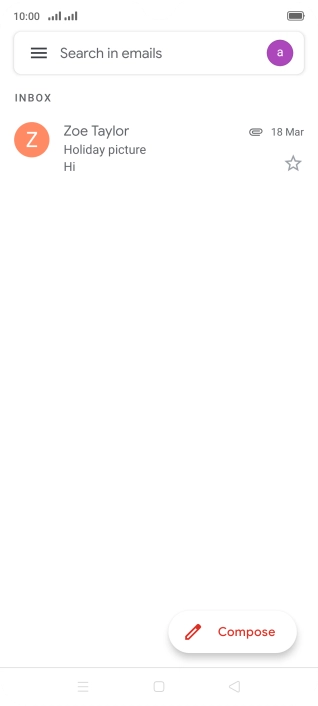 Press the email account icon.