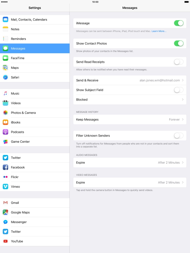 Press the indicator next to 