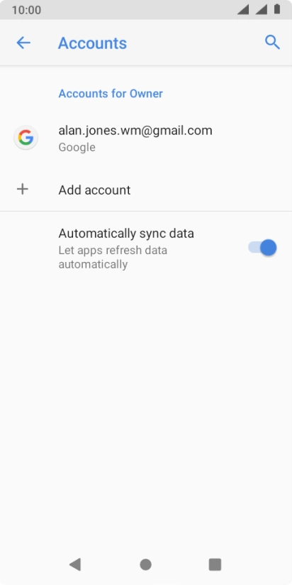 Press the required account.