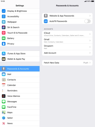 Press the required account.