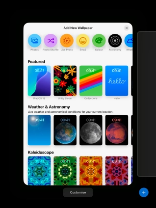 Press the required category and follow the instructions on the screen to select the required background image.