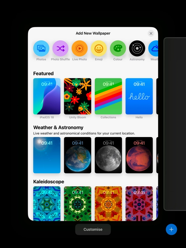 Press the required category and follow the instructions on the screen to select the required background image.