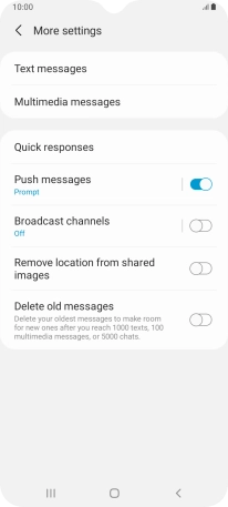 Press Text messages.