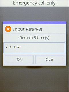 If you're asked to key in your PIN, do so and press the Left selection key.