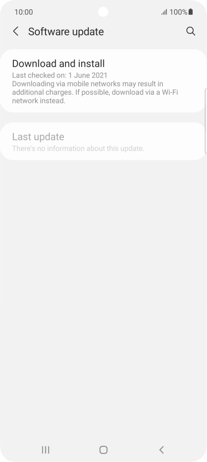Press Download and install. If a new software version is available, it's displayed. Follow the instructions on the screen to update the phone software.