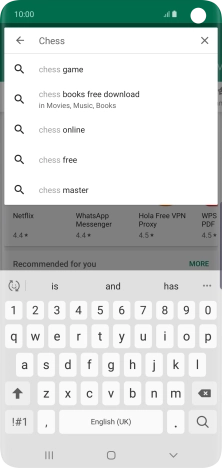 Key in the name or subject of the required app and press the search icon.