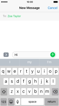 Press the send icon when you've finished your text message.