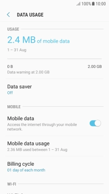 The total data usage is displayed.