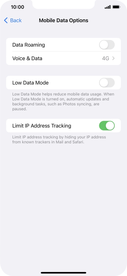 Press the indicator next to 