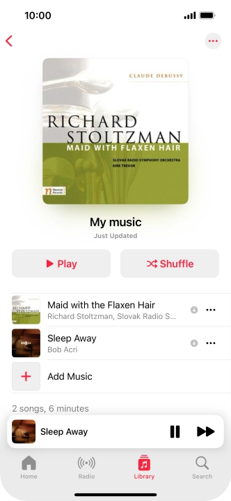 Press the song title.