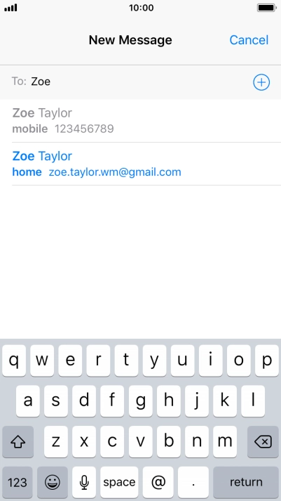 Press the required contact.