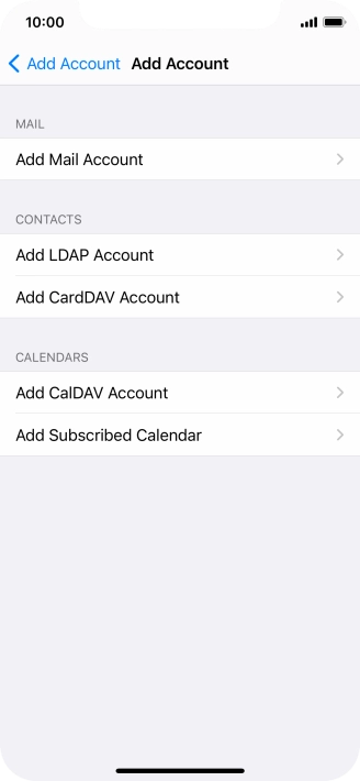 Press Add Mail Account.