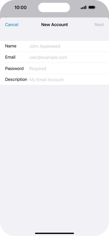 Press Name and key in the required sender name.