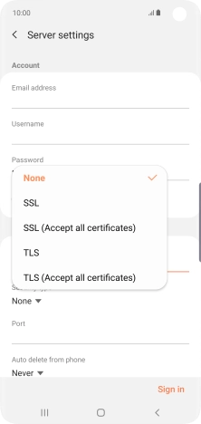 Press None to turn off the function.