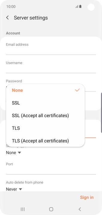 Press None to turn off the function.