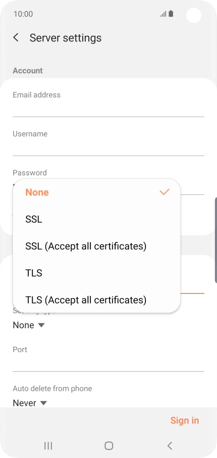 Press None to turn off the function.