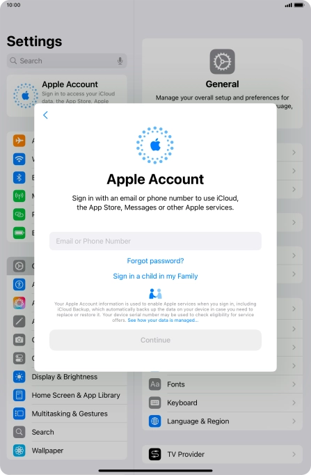 Press Email or Phone Number and key in the username for your Apple ID.