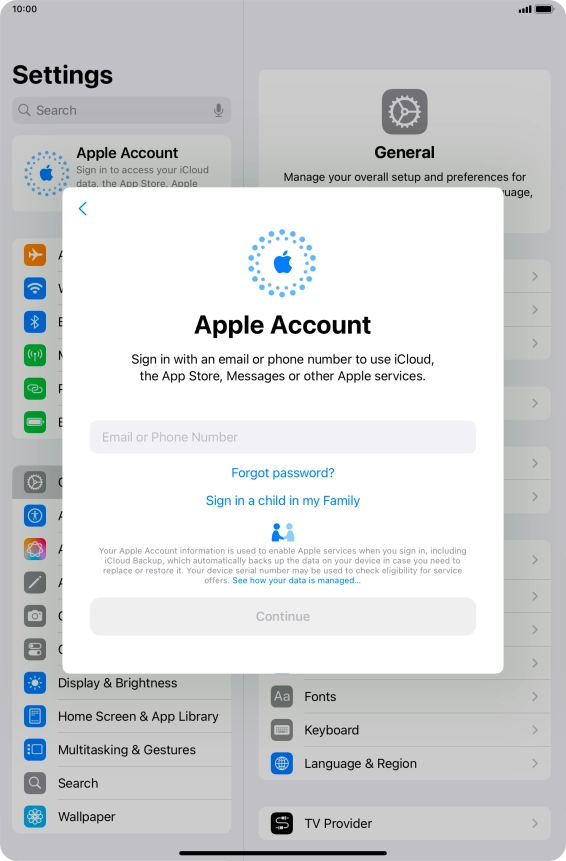 Press Email or Phone Number and key in the username for your Apple ID.