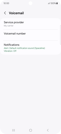 Press Voicemail number.