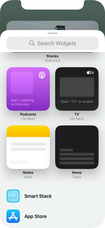 Press the required widget.